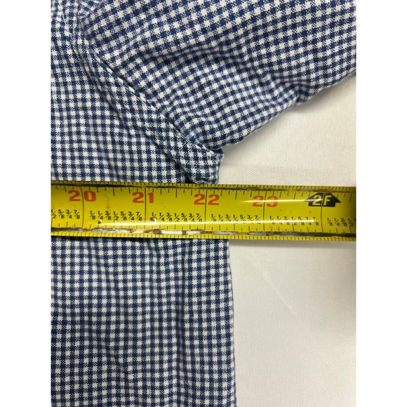 Vintage Womens Blue Gingham Floral Embroidered Beaded Button Down Shirt L - Picture 8 of 11